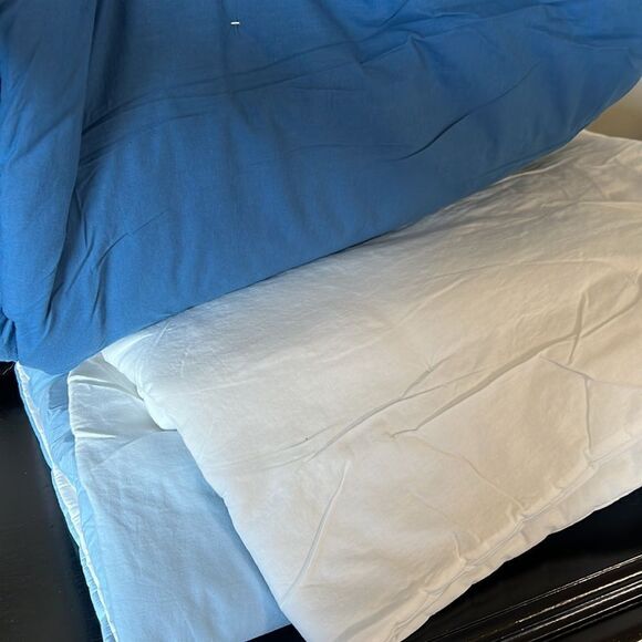 Pottery Barn Teen Plant Dyed Dip Dyed Quilt Indigo Blue Multi - Picture 2 of 9